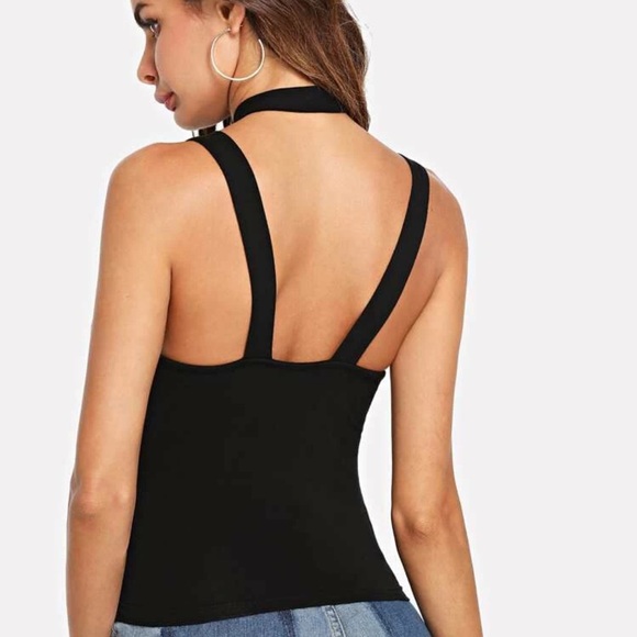 Black Strappy Fitted Top size XS, M, L - Picture 3 of 4